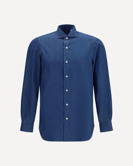 Finamore 1925 Blue Napoli Shirt for men