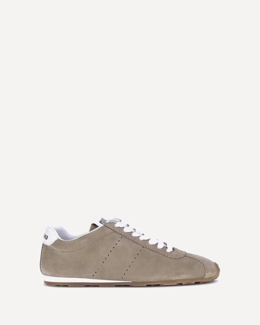 Miu Miu White Suede Plume Sneakers