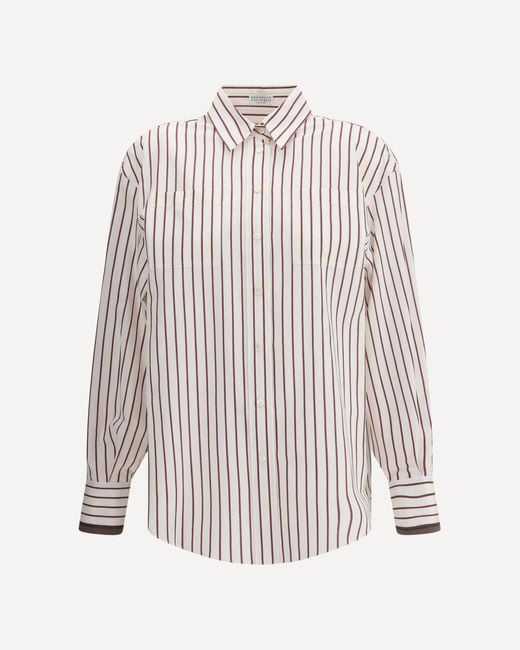 Brunello Cucinelli White Striped Shirt