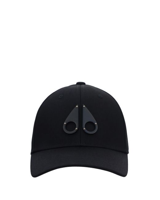 Moose Knuckles Black Logo Icon Baseball Hat for men