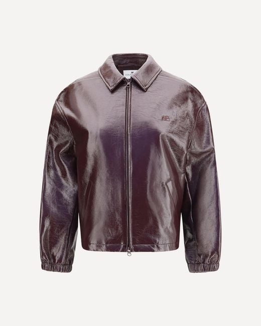Courreges Purple Vinyl Bomber Jacket