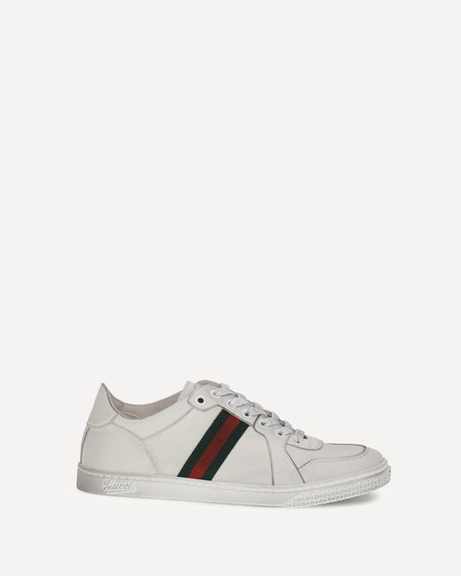 Gucci White Sneakers Stretch Leather