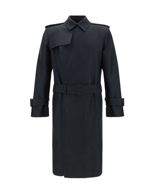 Burberry Blue Cappotto Trench for men