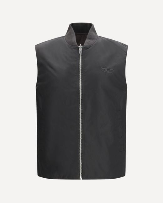 DIESEL Black W-Type-D1 Gilet for men