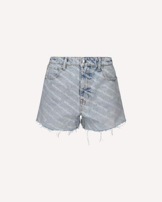 Alexander Wang Blue Bite Denim Shorts