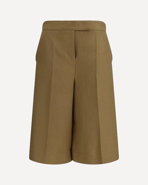 Max Mara Green Linen Bermuda Shorts