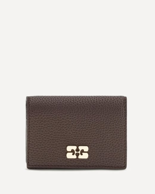 Ganni Brown Flap Card Holder