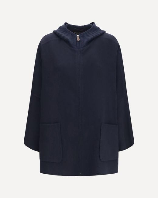 Loro Piana Blue Farrel Cashmere Cape