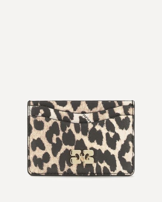 Ganni White Bou Animal Print Card Holder