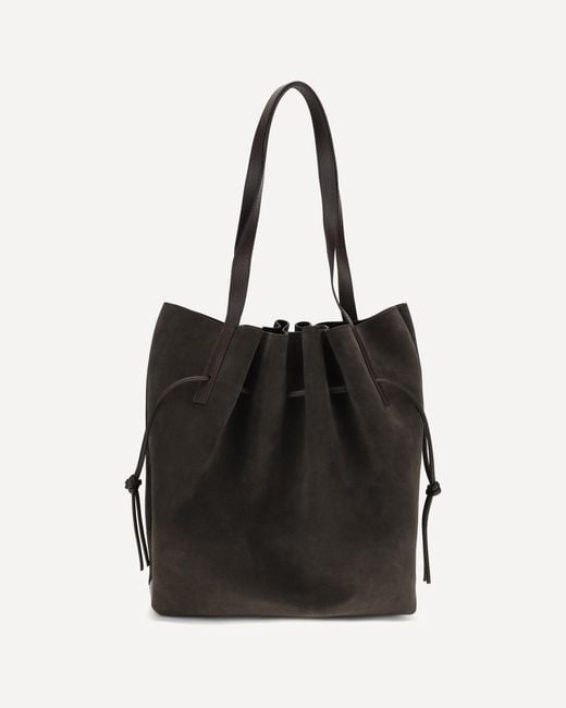 Yuzefi Black Scallop Suede Shoulder Bag