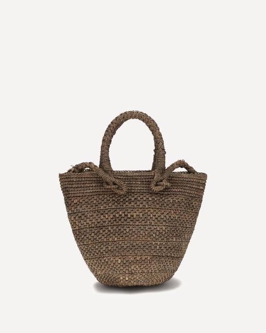 IBELIV Brown Arona Raffia Bucket Bag