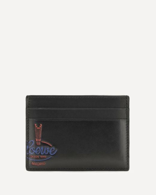 Loewe Black Glossy Calfskin Card Holder for men