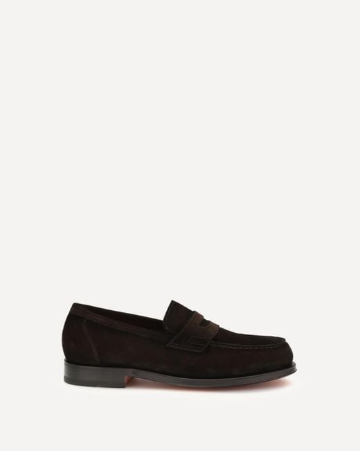 Santoni White Suede Loafer for men