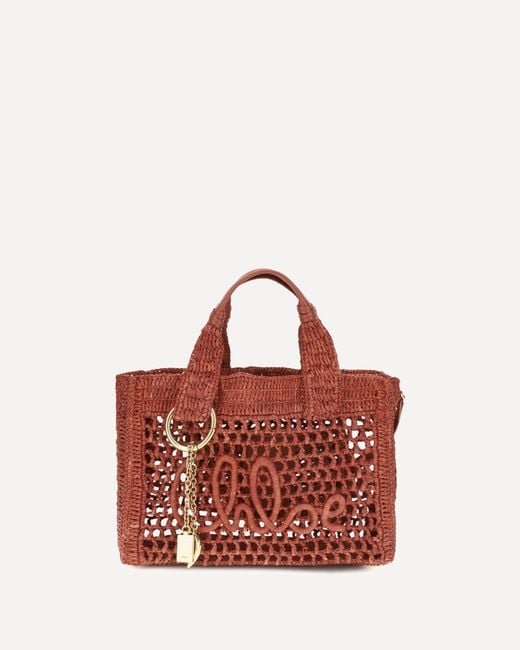 Chloé Red Small Summer Banana East-West Tote Bag