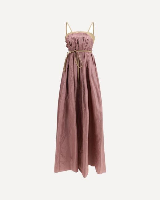 DI STAVNITSER Pink Taffeta Maxi Dress