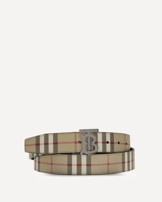 Burberry Natural Tb Reversible Check Belt for men