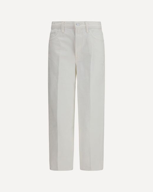 Mother White Rabbit Hole Ankle Jeans
