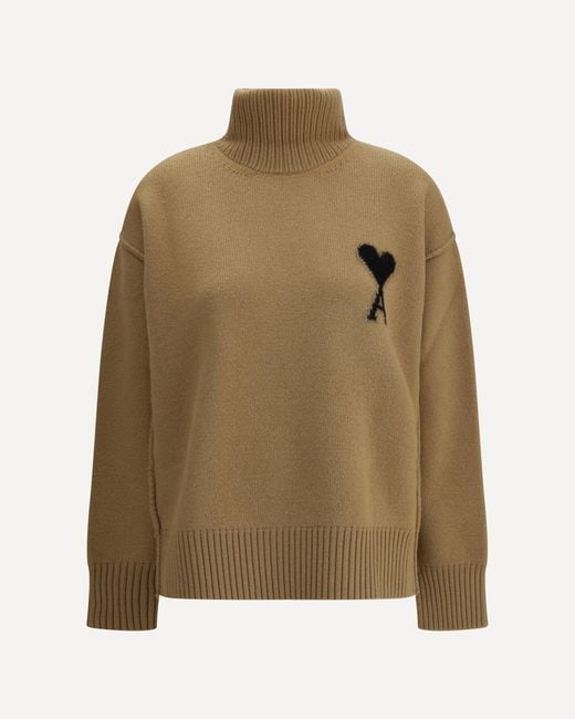 AMI Brown Ami De Coeur Turtleneck Sweater