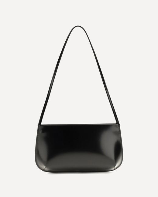 Faune Black Bra Brushed Leather Shoulder Bag