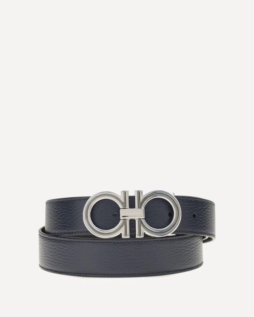 Ferragamo Blue Reversible Leather Belt for men