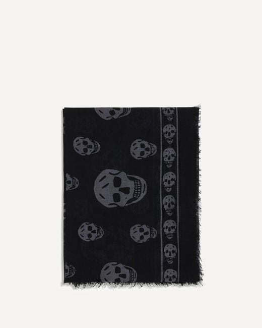 Foulard Skull Classico di Alexander McQueen in Black da Uomo