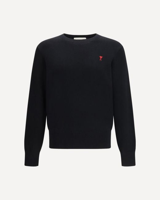 AMI Blue Pull Col Rond Ami De Coeur for men