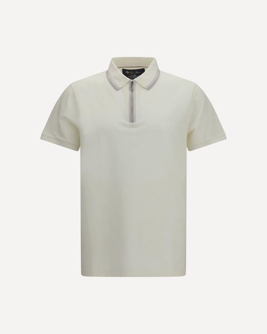 Loro Piana Gray Regatta Zip Polo for men