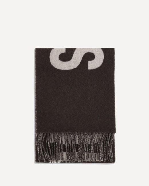 Jacquemus Black Fringes Wool Scarf