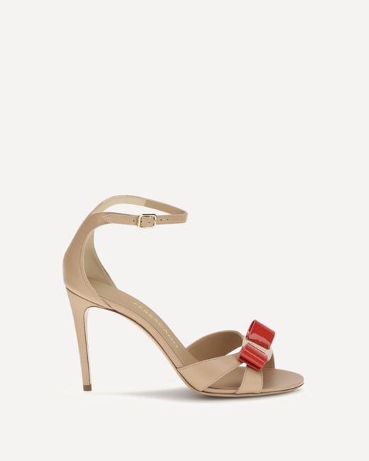 Ferragamo Natural Vara Sandals With Bow