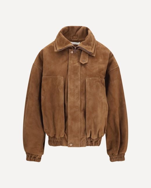 Magda Butrym Brown Suede Bomber Jacket