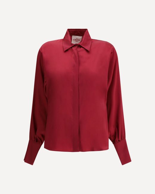 Crida Milano Red Feltre Silk Shirt