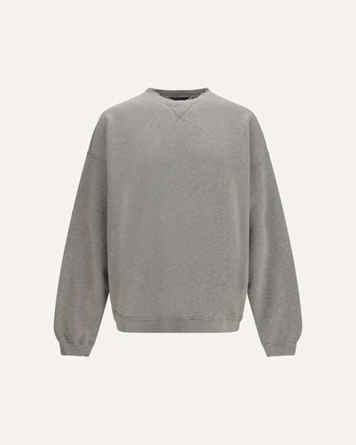 Golden Goose Deluxe Brand Gray Oversized Crewneck Sweater With Lettering On The Back for men