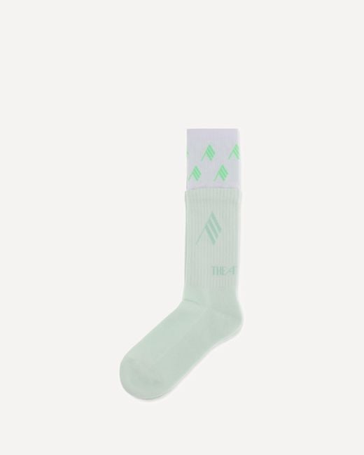 The Attico Blue Logo Cotton Socks