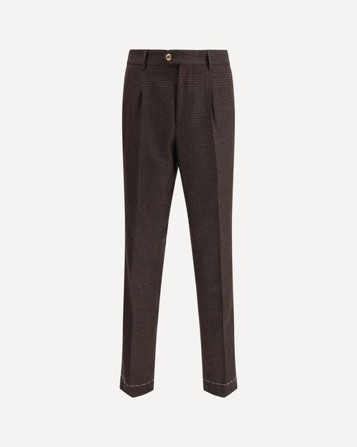 Brunello Cucinelli Gray Prince Of Wales Trouser for men