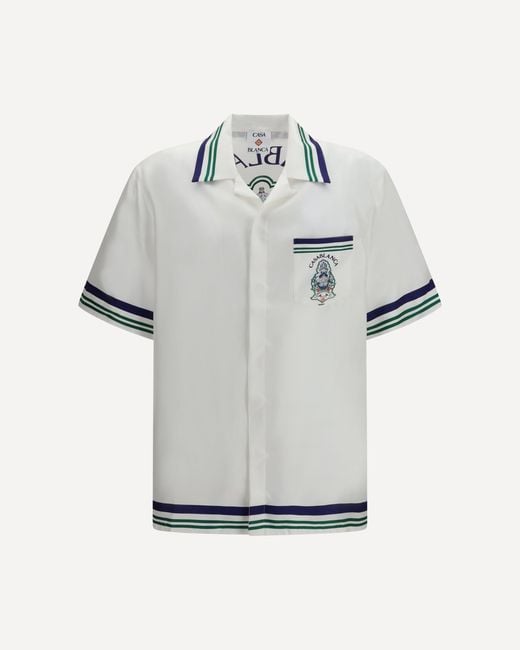 Casablanca Gray Short-Sleeve Hotel Crest Shirt for men