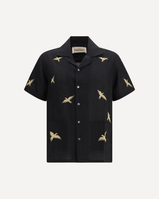 BAZISZT Black Columbus Shirt for men