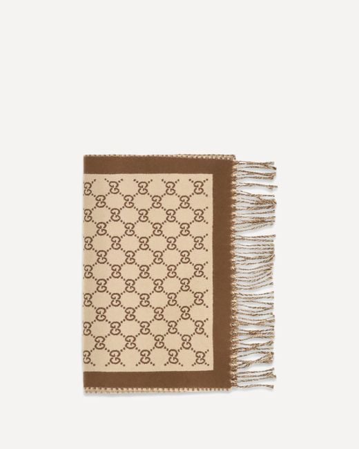 Gucci Natural Gg All-Over Wool Scarf