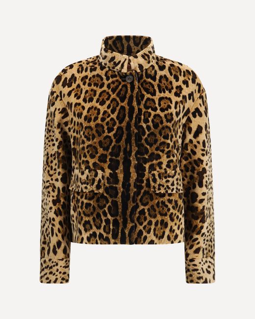 Max Mara Metallic Printed Smooth Velvet Boxy Jacket
