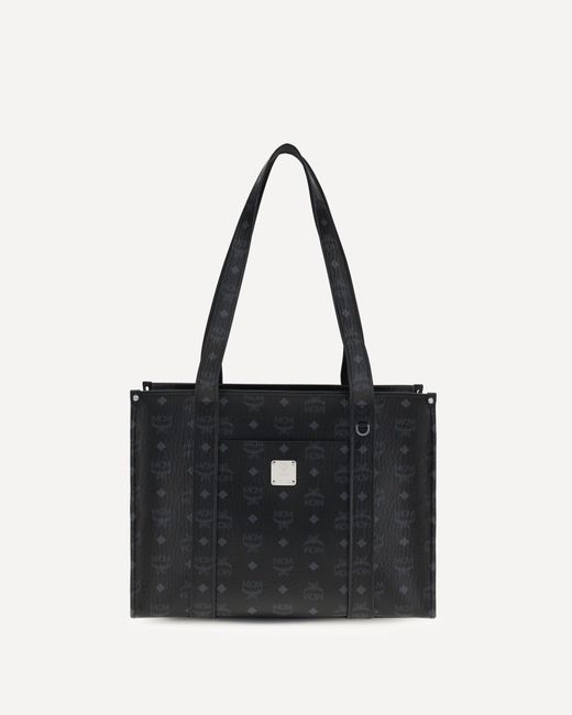 MCM Black Aren Visetos Tote Bag