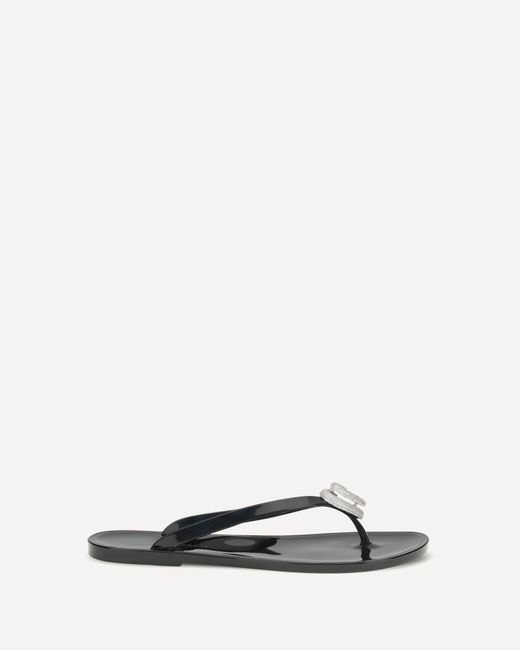 Mach & Mach White Double Heart Thong Sandals
