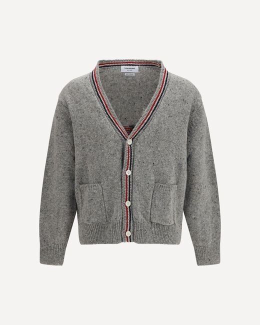 Thom Browne Gray Hector Donegal Yarn Cardigan for men