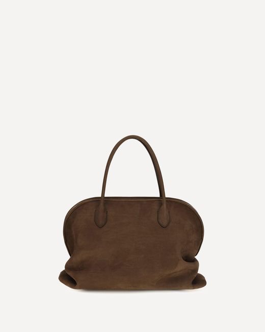 The Row Brown Agnes 16 Suede Handbag