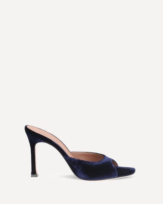 AMINA MUADDI Blue Alexa Velvet Sandals