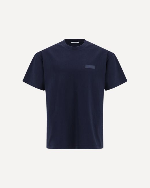 Givenchy Blue Cotton T-Shirt With Logo Patch for men