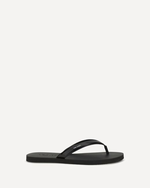 Prada White Leather Thong Sandals for men