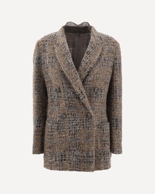 Brunello Cucinelli Gray Mohair Blazer Jacket