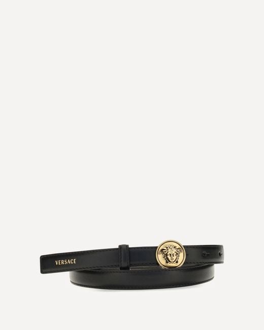 Versace White Logo Leather Belt
