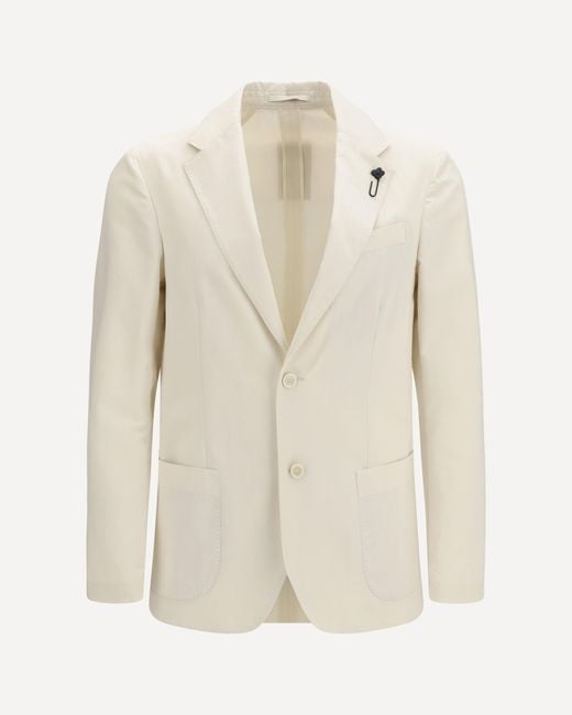 Lardini Natural Single-Breasted Blazer for men