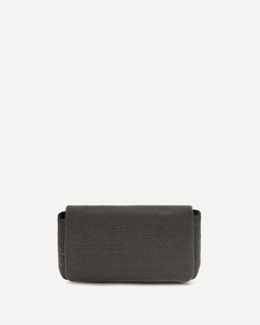 Brunello Cucinelli Gray Precious Flap Shoulder Bag