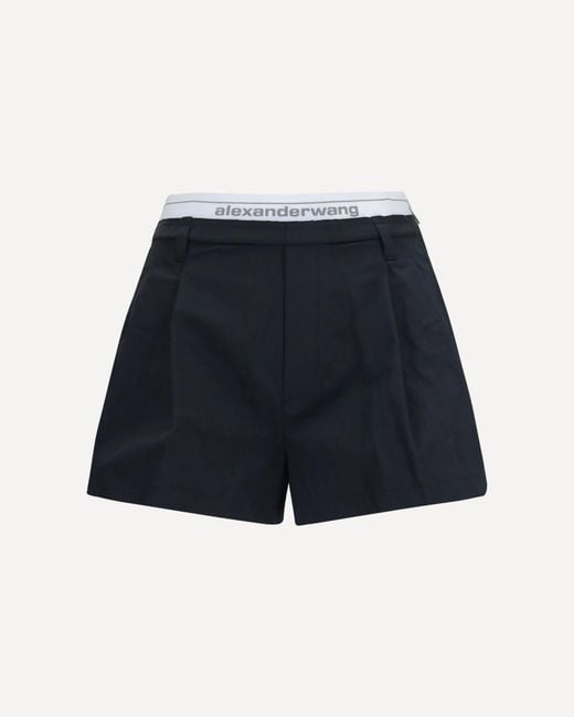 Alexander Wang Blue Cotton Shorts With Elastic Waistband